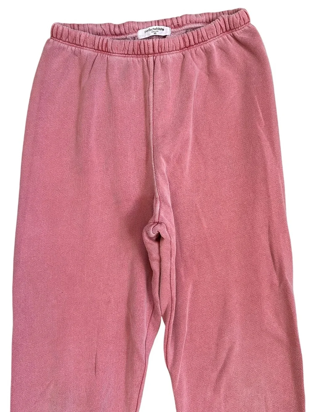 PerfectWhiteTee Washed Faded Red-ish Pink Cotton Sweatpants Size XS - Picture 3 of 6